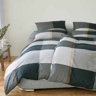 elegante Soft-Flanell Bettwäsche Berkeley stone|200x200 cm + 2 x 80 x 80 cm