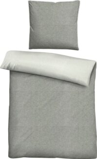 biberna Melange-Flanell Bettwäsche 0840500 MELANGE UNI, sturmgrau, 1x 135x200 cm + 1x 80x80 cm
