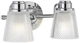 Elstead Lighting QN-HUDSON2-BATH QUINTIESSE Wandleuchte Hudson G9 3W LED IP44 3000K Stahl, Chrom poliert; Glas klar L:19. 3cm H:16cm B:34. 5cm dimmbar