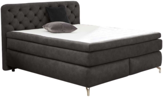 Boxspringbett Manhatten-Mix / Marilyn-Mix , Stoff , Schwarz , 186 x 117 x 210 cm