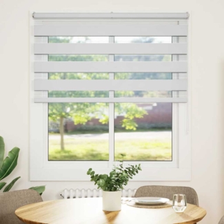 vidaXL Zebrarollo Weiß 130x100 cm Stoffbreite 125,9 cm Polyester 4014735
