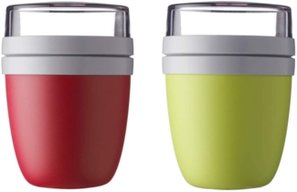 Mepal Lunchpot Ellipse 2-er Set Lunchbox (Nordic Red und Lime)