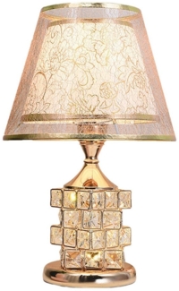 ibettertec LED Teichleuchte Kristall Tischleuchte,Gold Tischlampe Vintage,LED Nachttischlampe, Knopfschalter, einfach zu bedienen. Kristallbasis, High-End-Luxus. Schreibtischlampe im europäischen Stil, tischlampe wohnzimmer/tischlampe schlafzimmer /tis...