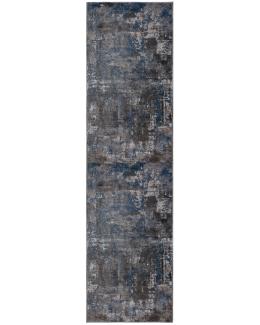 Kadima Design "Dee" Abstrakte Kunst-Teppiche in Premium-Qualität. Farbe: Blau-Grau, 80x300 cm