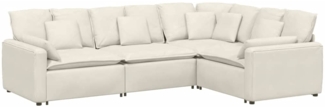 vidaXL Modulares Sofa mit Kissen Samt Cream 3321166