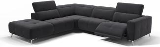 Sofanella Ecksofa MARBELLA Polsterecke Eckcouch Stoffsofa in Schwarz