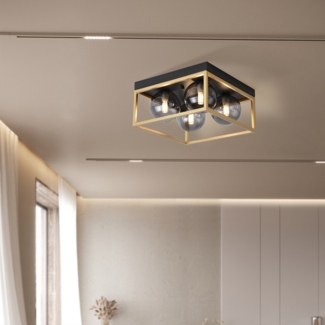 Deckenleuchte Widnes Schwarz / Goldfarben [lux. pro]
