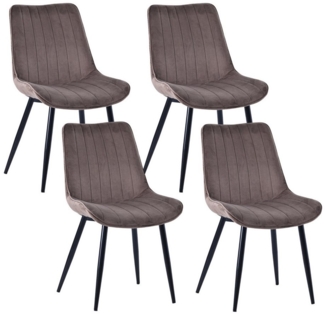 HOMAVO Esszimmerstuhl YZ1 STUHL-SET 4 Stück in Lederlook oder Samt