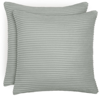 Blumtal Kissenhülle 2er Set Kissenbezug 40x40 cm– Kord Bezug, (2 Stück), weiche Cord Kissenbezüge mit verstecktem Reißverschluss