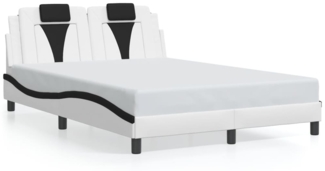 vidaXL Bettgestell "Viana" ohne Matratze Weiß und Schwarz 140x190 cm Kunstleder 3208095