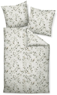 Traumschloss Bettwäsche Premium Baumwolle, Flanell, 2 teilig, Pflanzen in braun, grün Farbtönen