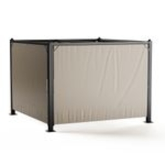 Blumfeldt Pantheon Cortina Pavillon 3x3 m – Aluminiumrahmen, Verstellbares Dach & Seitenrollos, Wetterfest & Stabil, Beige/Schwarz