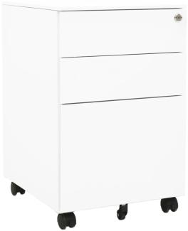 vidaXL Aktenschrank mit Rollen Weiß 39x45x60 cm Stahl 335978