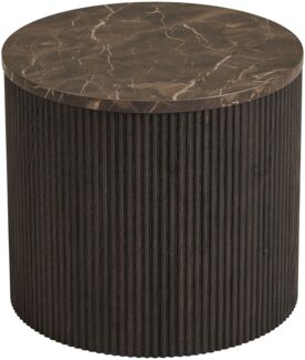Beistelltisch >Rota< in Dunkelbraun / Marmor-Dekor, MDF, Dekor - 40x45cm (HxD)