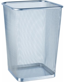 Alco Papier-Abfallsammler lackiertes Metall gelocht silber