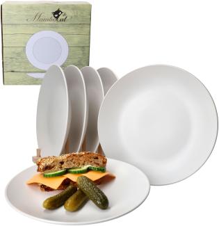 White Biata 6er Set Speiseteller Weiß matt 6 Personen Essteller Servier-Platte