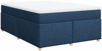 vidaXL Boxspringbett mit Matratze Blau 160x200 cm Stoff 3285393