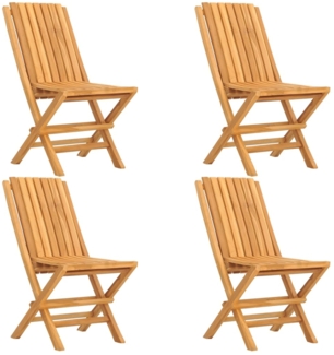vidaXL Gartenstühle 4 Stk. Klappbar 47x47x89 cm Massivholz Teak 3155052