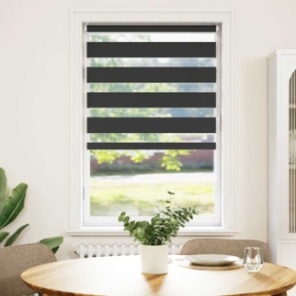 vidaXL Zebrarollo Schwarz 85x100 cm Stoffbreite 80,9 cm Polyester 4014206