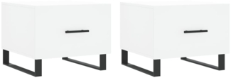 Couchtische, Sofatische 2 Stk. Weiß 50x50x40 cm Holzwerkstoff