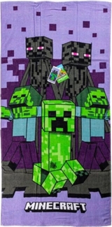 Minecraft Badetuch Minecraft Purple Badetuch, Strandtuch 70x140cm 100% Baumwolle, 100% Baumwolle (1-St)