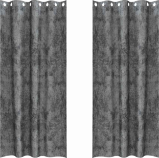 vidaXL Vorhang mit Vorhängen 2 pcs Grau 225 x 140 cm Samt 4107655