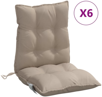 vidaXL Niedriglehner-Auflagen 6 Stk. Taupe Oxford-Gewebe 377697