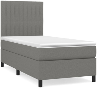 vidaXL Boxspringbett mit Matratze Dunkelgrau 90x190 cm Stoff 3141898