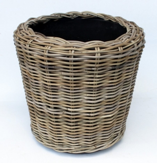 Van der Leeden Blumentopf Blumenkorb Blumentopf Pflanzkübel Rattan Weide Sylter Korb Drypot (1 St), 45x47 cm, Rattan, 33 L, Naturprodukt, incl. Kunststoffeimer