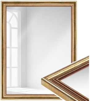 WANDStyle Wandspiegel H400, Gold, aus Massivholz im Stil Antik