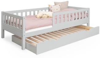 Ehrenkind Kinderbett Lille aus massivem Kieferholz mit Rausfallschutz, 90x200 cm (zeitlos, hochwertig und auch für ältere Kinder geeignet, FSC® zertifizert), Jugendbett, Kinderbett mit Rausfallschutz