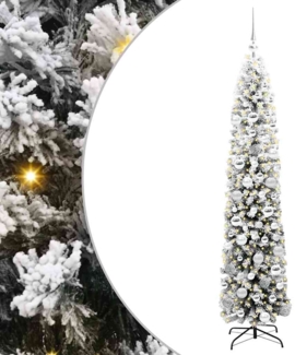 vidaXL Künstlicher Weihnachtsbaum mit 300 LEDs mit Ständer Grün 180 cm 3395023