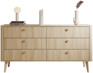 Compleo Kommode mit 6 Schubladen, Boho Kommode, japanisches Design (BOHOS), Kommode fürs Schlafzimmer Japandi