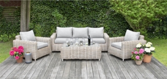 Bellavista Merando Gartenlounge Set, Polyrattan, beige, für 5 Personen