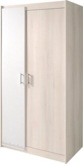 PARISOT 'Charly' Kleiderschrank Grau / Weiß 2 Türen B 85 cm