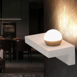 LED Wandleuchte, Metall, Beton, grau, 30 cm