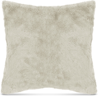 Kissenbezug 45x45 cm (Offwhite) Felloptik - Kuschelig weicher Bezug mit Reißverschluss - Kissen - Öko Tex - Kissenhülle Kuschelig weicher Bezug
