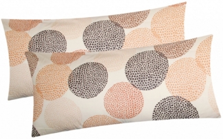 Heubergshop Kissenbezug, (2 Stück), 2er Set 40x80cm Punkte Kreise Kissenhülle Baumwolle (680/1-B-40x80)