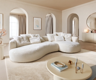 Big-Sofa Edina 330x170 cm Plüsch Creme-Weiß