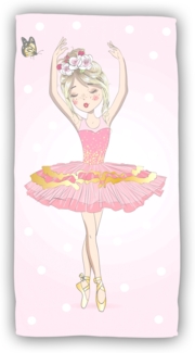 Ballerina Baumwolle Strandtuch Frottee Badetuch mit Premium Druck, 70x140 cm