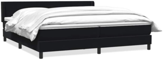 vidaXL Boxspringbett mit Matratze Schwarz 180x210 cm Samt 3317957