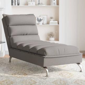 vidaXL Massage-Chaiselongue mit Kissen Taupe Stoff 379479