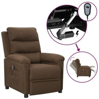 vidaXL Relaxsessel Elektrisch Braun Stoff 3098967