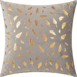 Sunicol Kissenbezug Samtkissenbezüge, Goldene Feder, 45x45 cm, Zierkissen, Sofakissenbezug, (1 Stück), Kissenhülle für Sofa, Schlafzimmer, Weihnachten Deko
