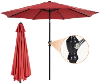 IDEASY Balkonschirm Sonnenschirme 270cm Patio Umbrella - Outdoor Tisch Marktschirm, mit Kurbel und 8 Rippen Beidseitig um 30° knickbar Wasser Winddicht