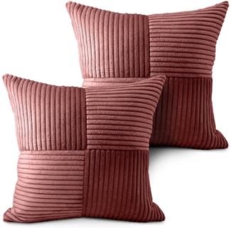 Amilian Dekokissen mit Füllung und Kissenbezug - Deko Kissen, Sofakissen, Zierkissen, (2 Stück), 40x40 cm, Kopfkissen mit Kissenfüllung