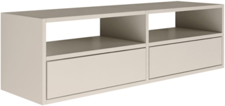 Selsey 'Framme' hängendes TV-Board mit zwei Klappen und offenen Ablagen, Kaschmirgrau, 100 cm