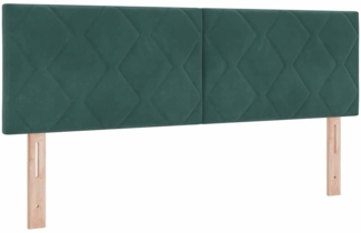 vidaXL Boxspringbett mit Matratze Dunkelgrün 140x190 cm Samt 3340439