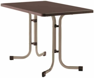 SIEGER Tisch 233/CM 115 x 70 champagner Gestell aus Stahl in champagner, Tischplatte aus Mecalit®-Pro in mocca