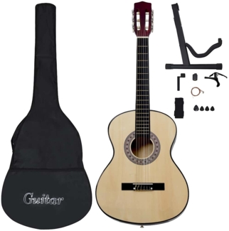 vidaXL 12. -tlg. Klassische Gitarre Set für Anfänger 4/4 39" 70107